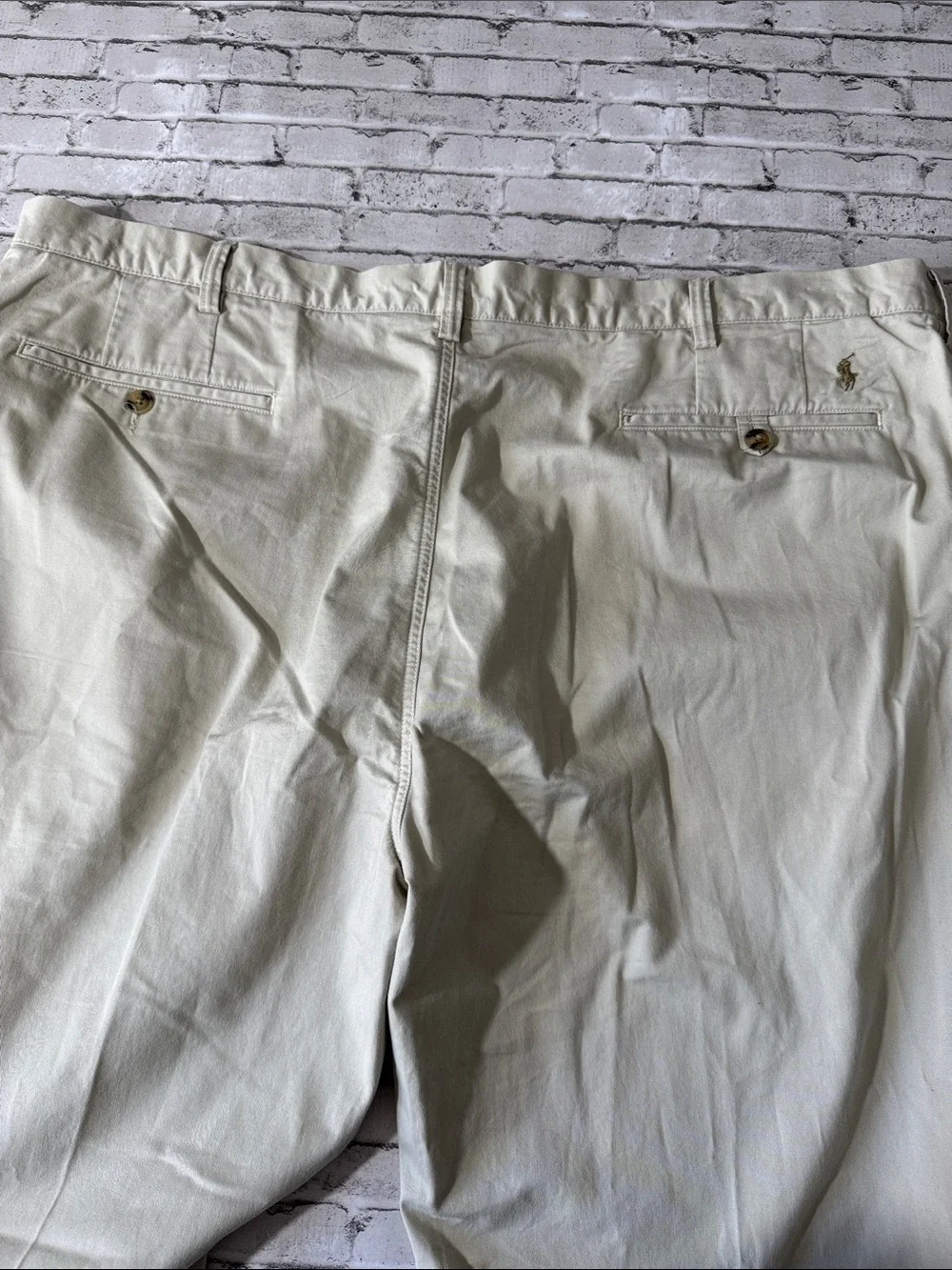 Polo Ralph Lauren mens 48x32 cream stretch classic fit cotton chino pants EUC